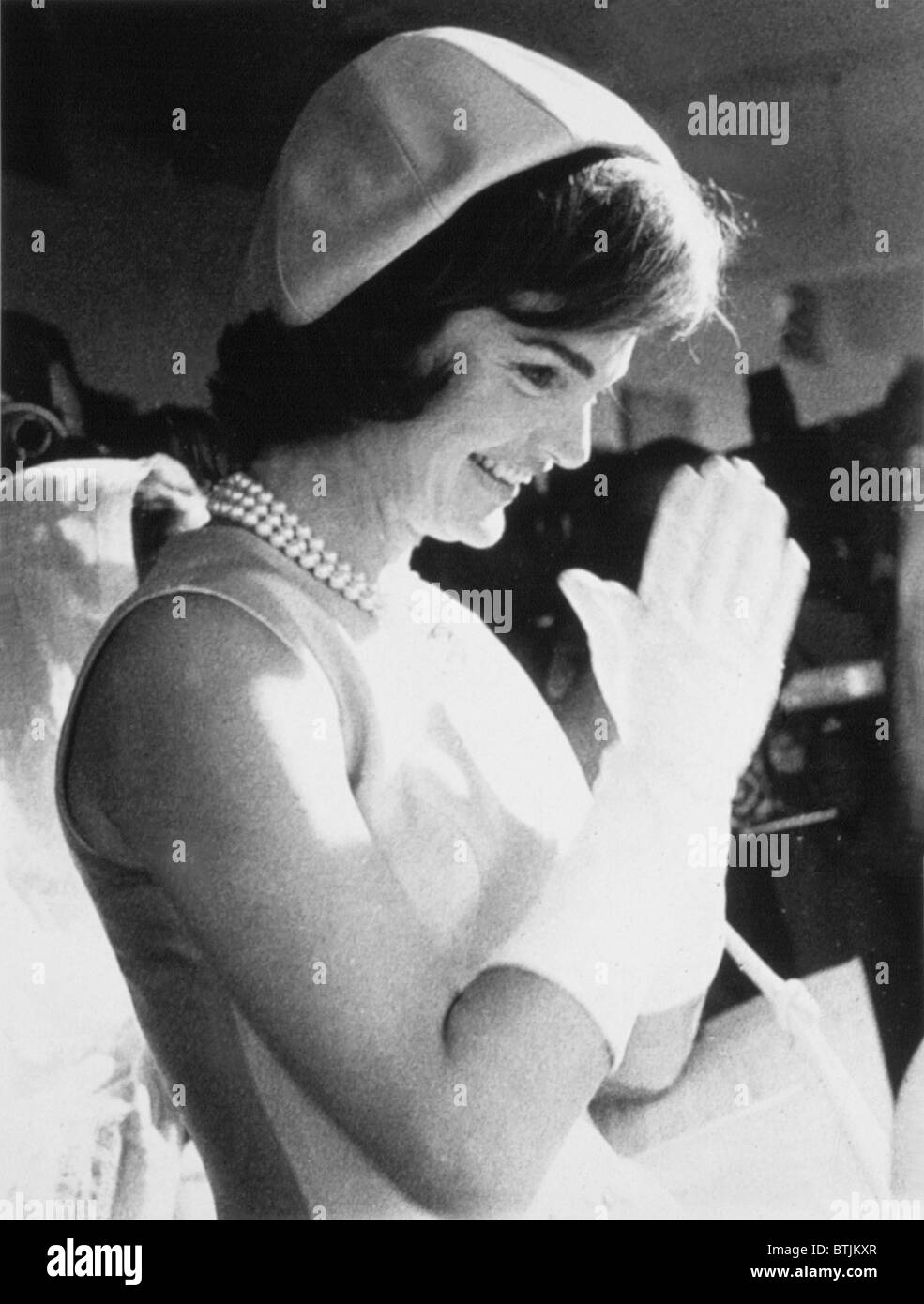 JACQUELINE KENNEDY la visita di un ospedale per bambini in New Delhi, India, 3/13/62. Foto Stock
