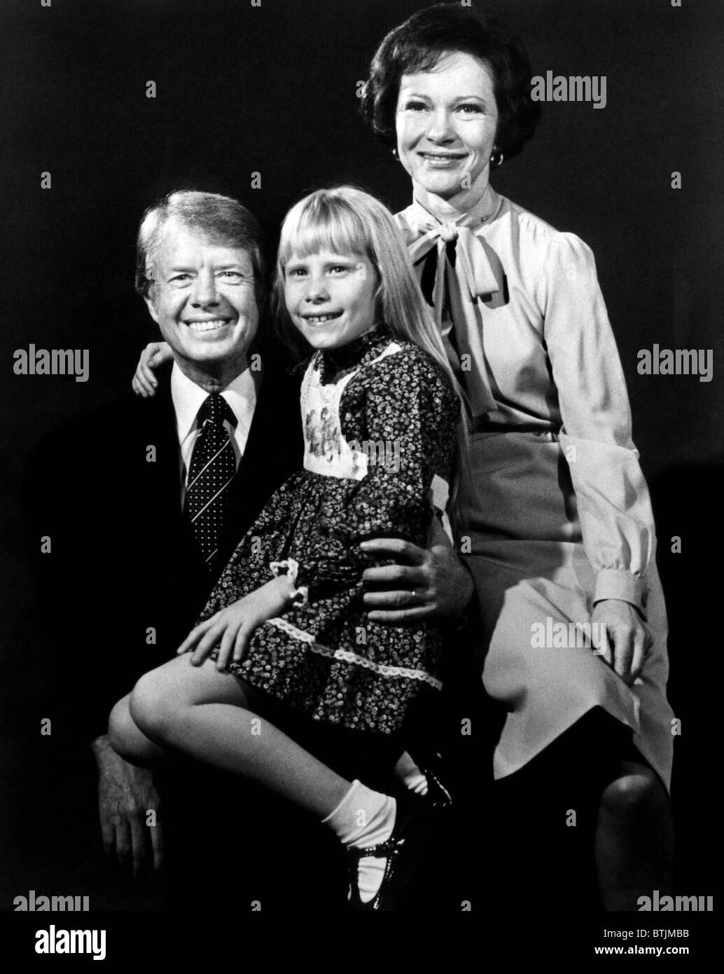 Jimmy Carter, Amy Carter e Rosalynn Carter, 1977. La cortesia: Archivi CSU/Everett Collection Foto Stock