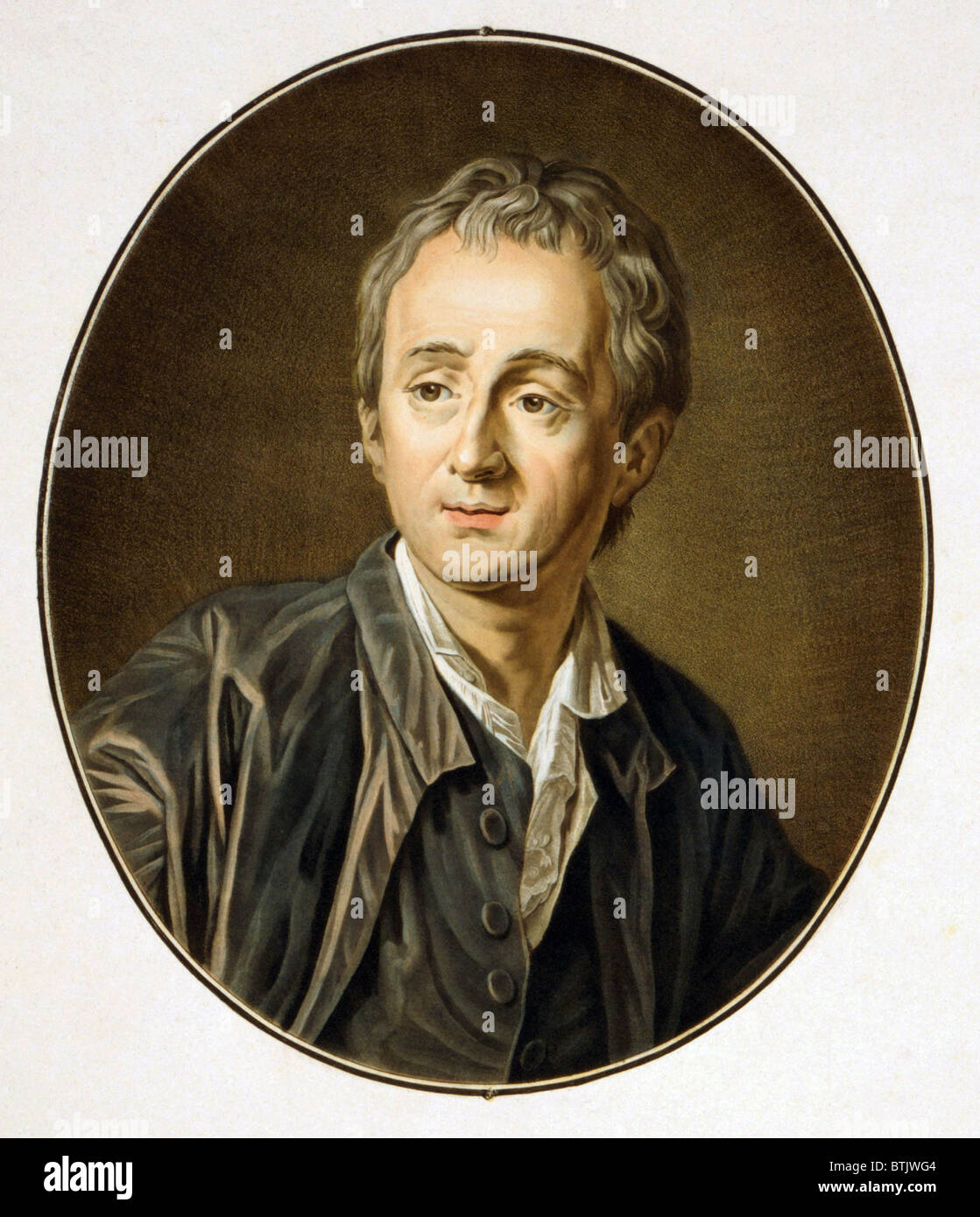 Dennis Diderot (1713-1784), filosofo francese e editor dell'Encyclopédie, dal 1745-1772. Diderot realizzato il razionalismo secolare del xviii secolo dei Lumi. Ca. 1760. Foto Stock