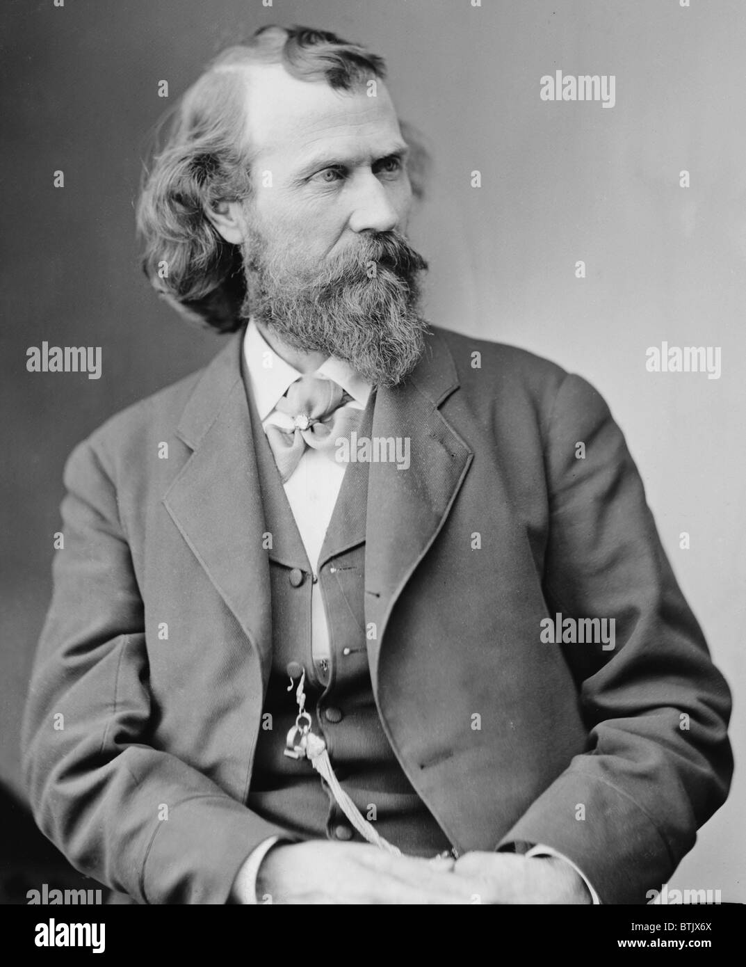 Joaquin Miller (1837-1913) (nato Cincinnatus Hiner Miller), flamboyant poeta e giornalista, di arretratezza ma opere popolari. Ca. 1875. Foto Stock