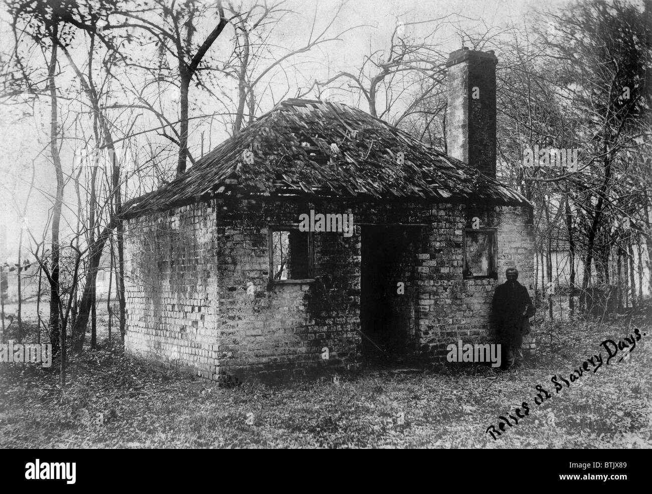 La schiavitù, titolo originale: "Reliquie della schiavitù giorni', Slave quarti all'Hermitage Plantation al di fuori di Savannah, Georgia, 1900. Foto Stock