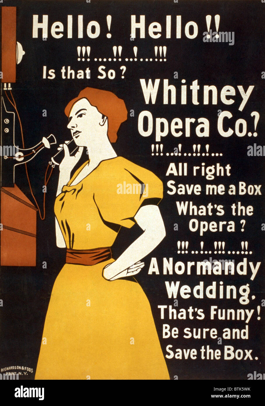 Whitney Opera Co. poster. Litografia a colori ca. 1900 Foto Stock