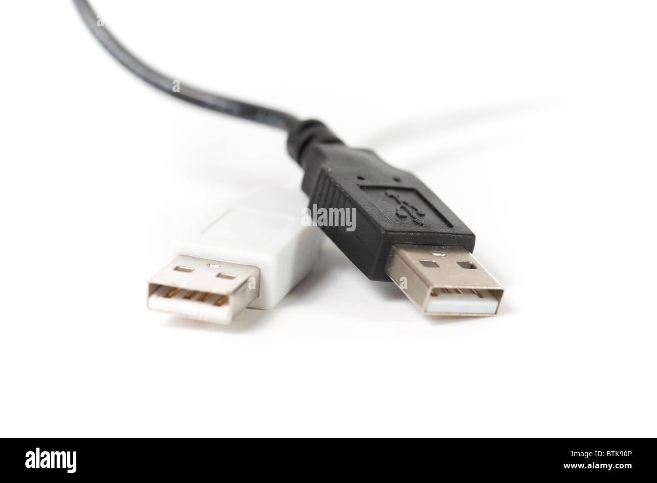 Bianco e nero connettori USB Foto Stock