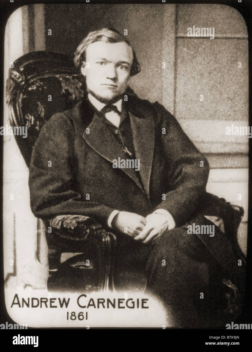 Andrew Carnegie (1835-1919) nel 1861, quando fu nominato Soprintendente del militare ferrovie e linee del telegrafo in Oriente. Foto Stock