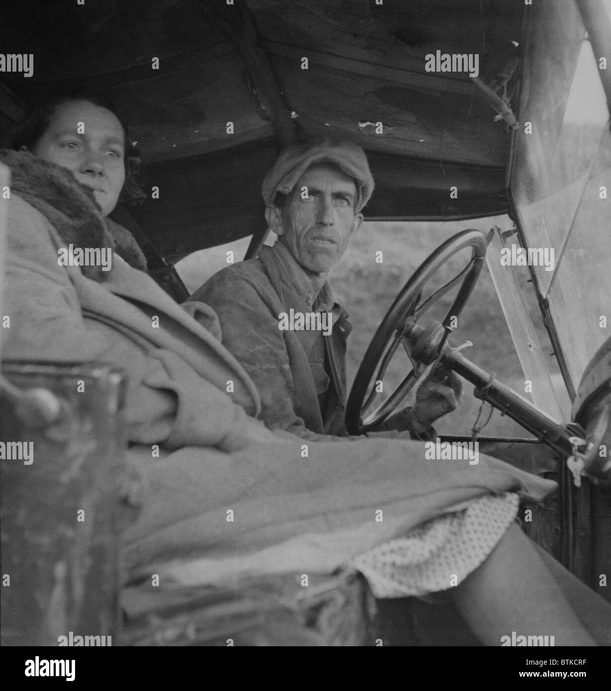 Missouri agricoltore, spostato dalla crisi agricola della Grande Depressione, in California in cerca di lavoro come fattoria migratori operaio. Febbraio 1936 Foto di Dorothea Lange. Foto Stock