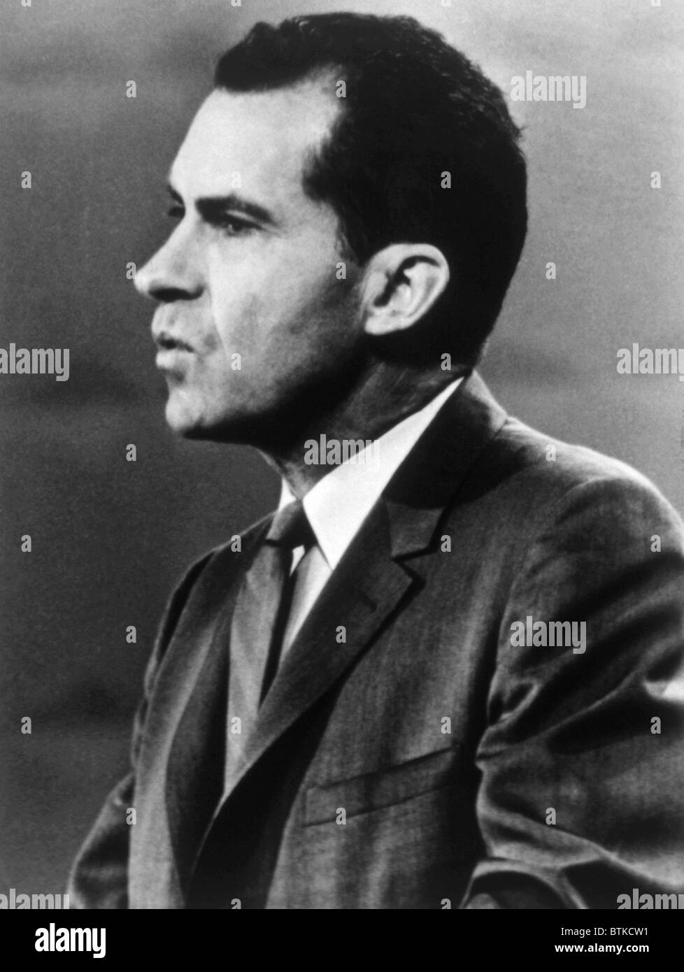 Vice Presidente Richard M. Nixon durante la Kennedy-Nixon dibattiti presidenziali, 1960 Foto Stock