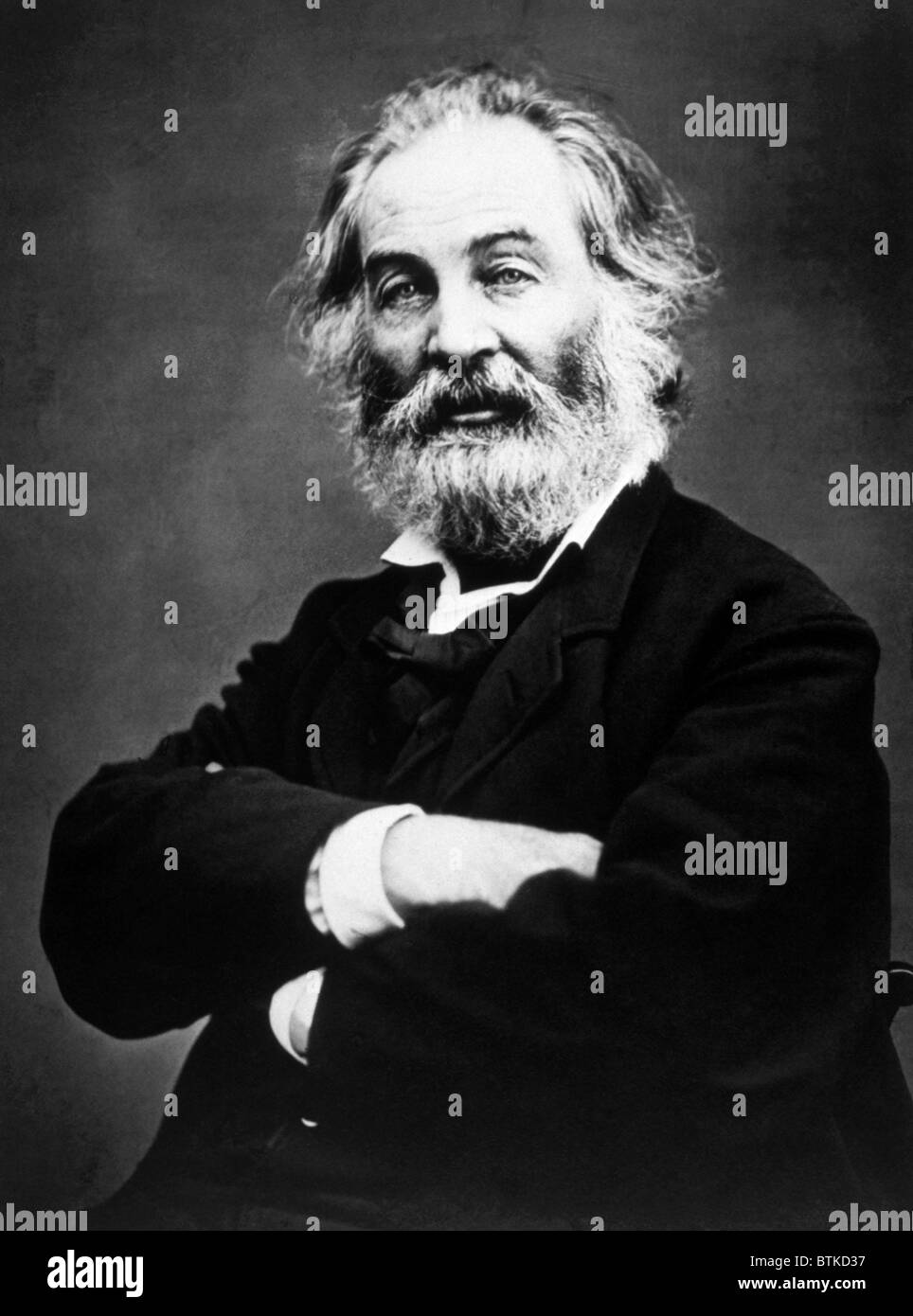 Walt Whitman (1819-1892), una fotografia da Mathew Brady, 1866 Foto Stock