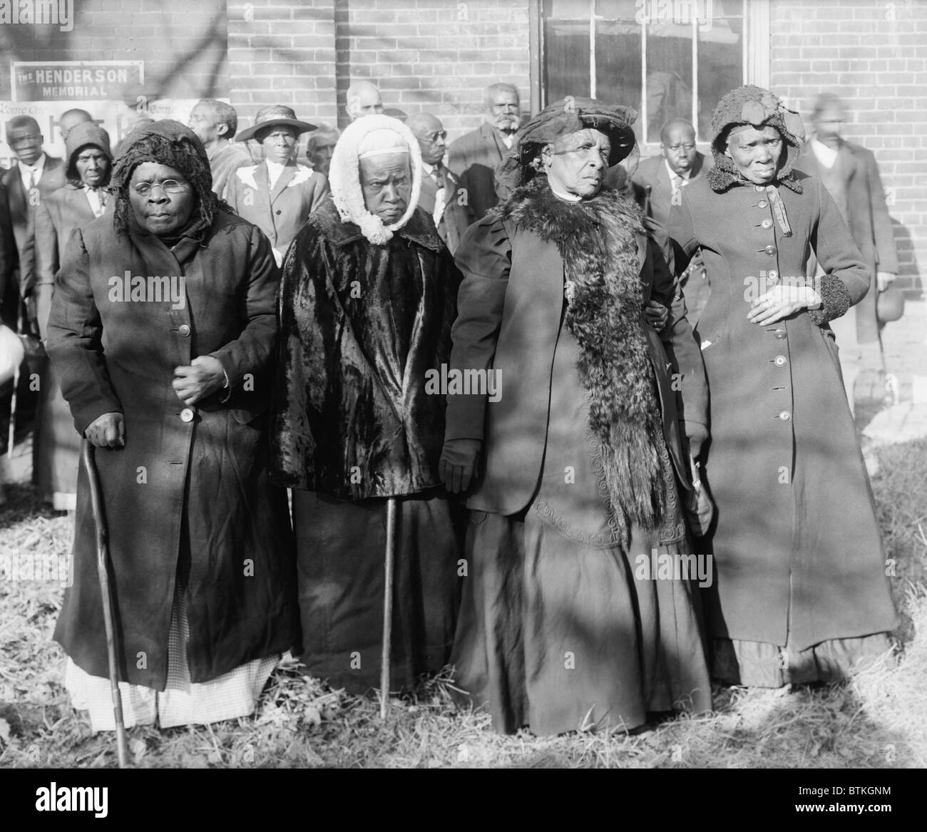 Quattro anziani americano africano donne a un convegno di ex-schiavi, Washington, D.C., 1916. Foto Stock