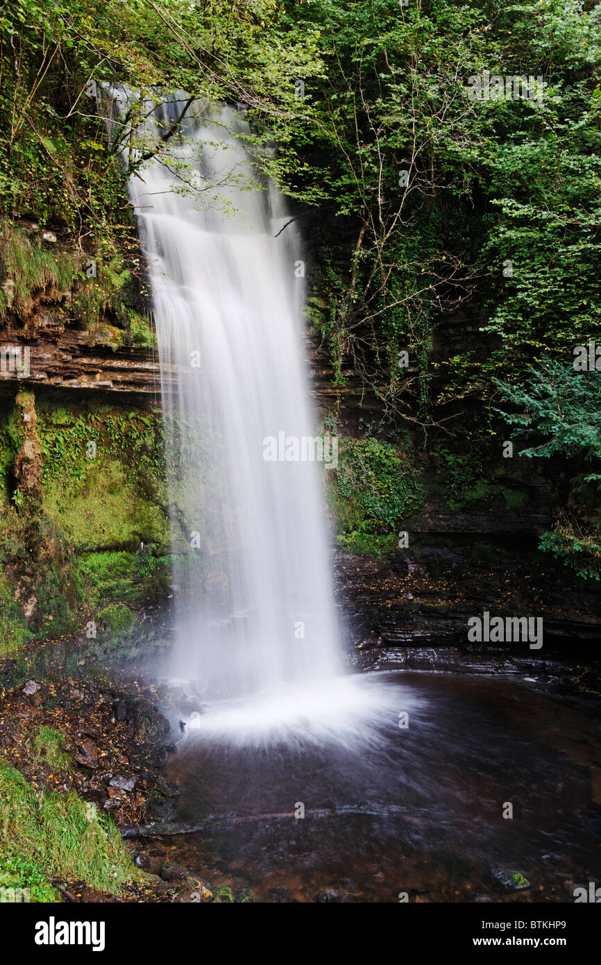 Cascata di Glencar, nella Contea di Leitrim, Connaught, Irlanda. Il poeta Yeats ha visitato e ha scritto circa questa cascata. Foto Stock