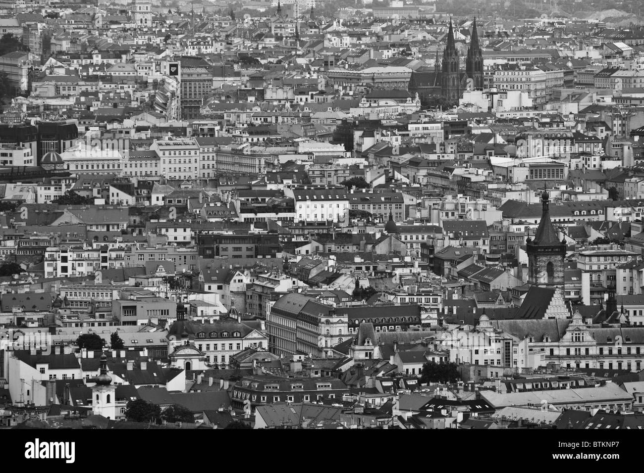 Il panorama di Praga presa da sopra Foto Stock