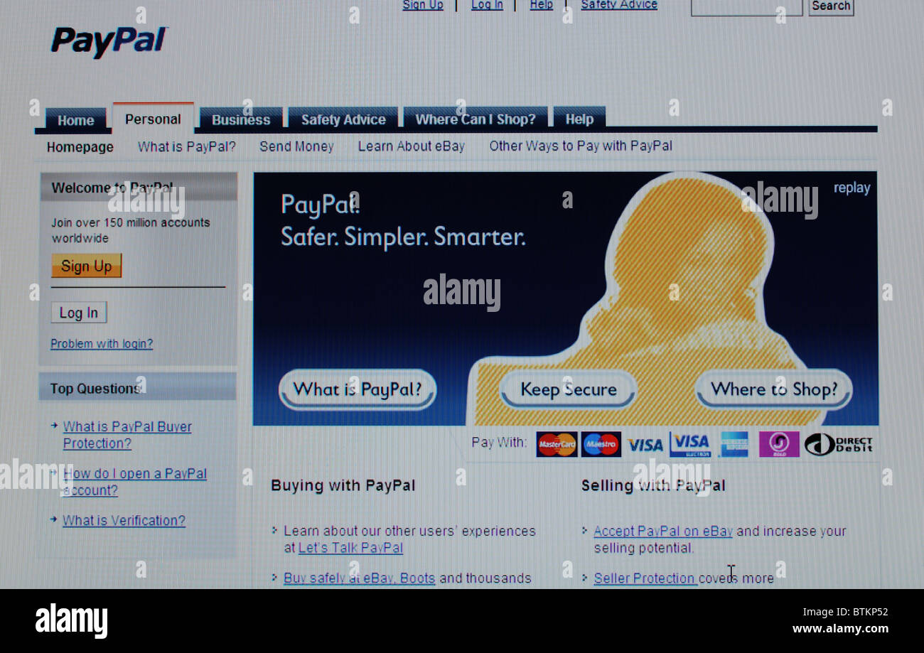 ' Paypal ' internet sito di pagamento Foto Stock
