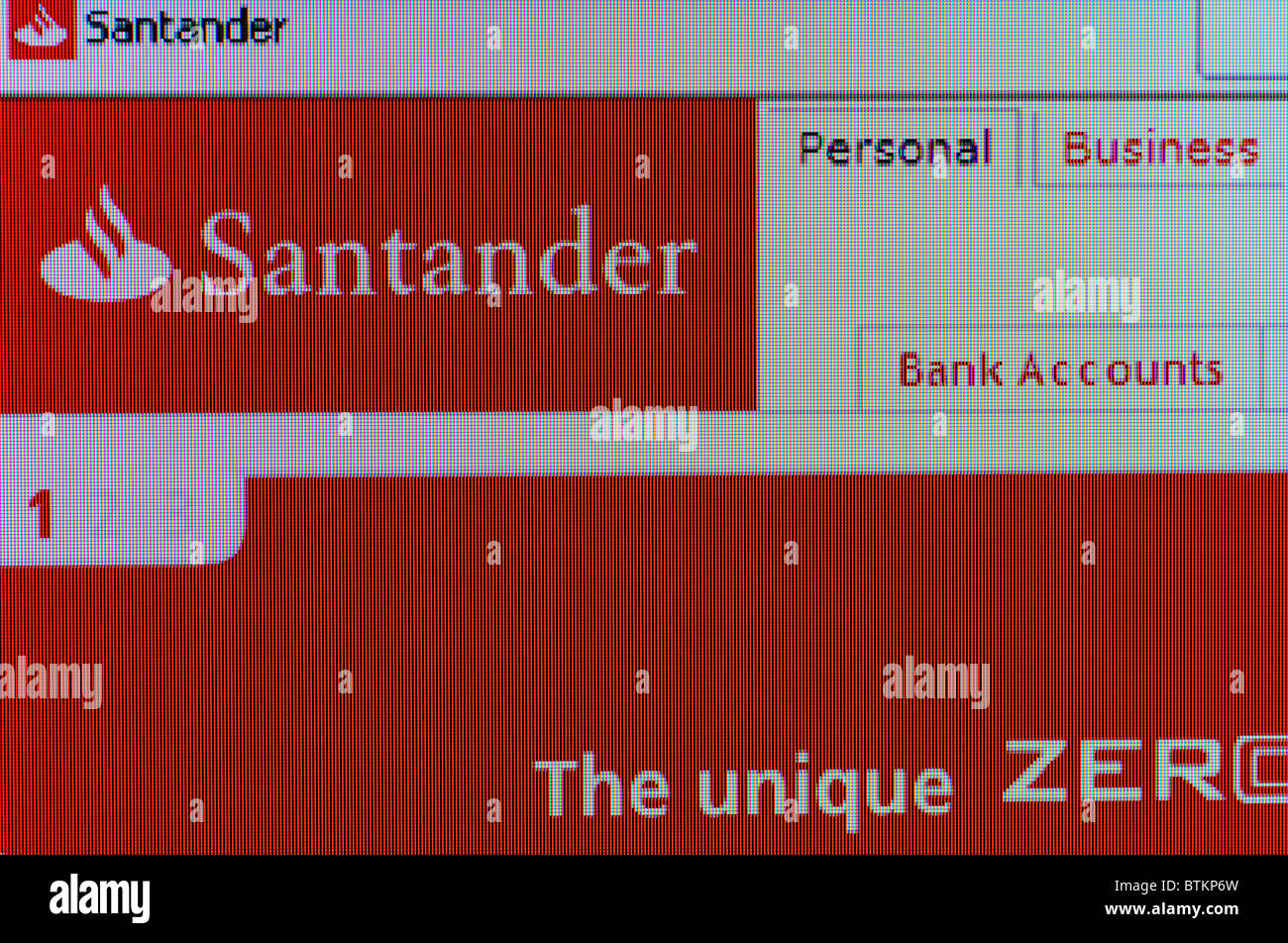 ' Santander ' internet banking website Foto Stock