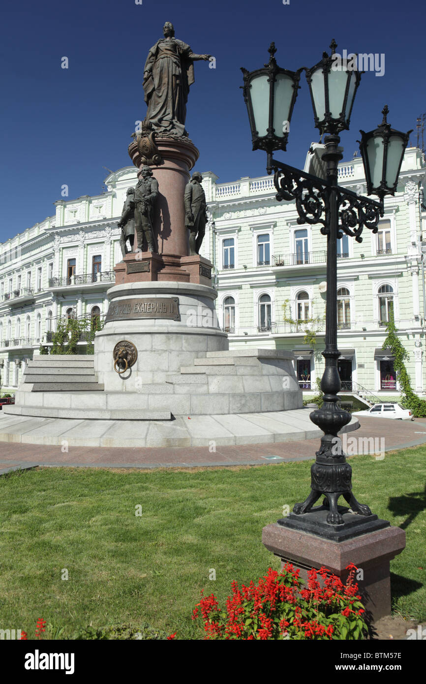 Monumento a imperatrice Caterina II a Odessa, Ucraina Foto Stock