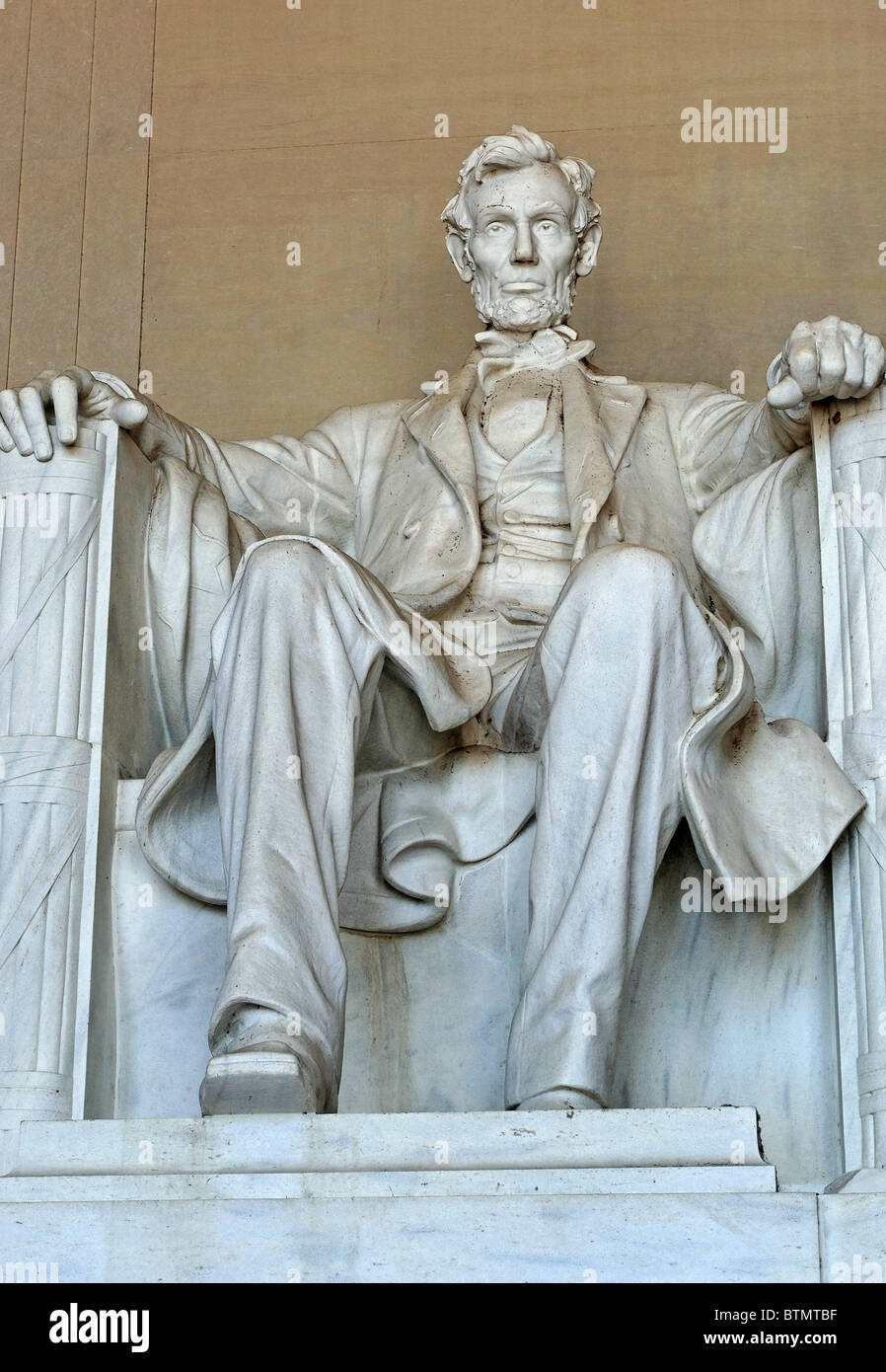 Abraham Lincoln statua, parte del Lincoln Memorial, Wahington D.C., USA Foto Stock
