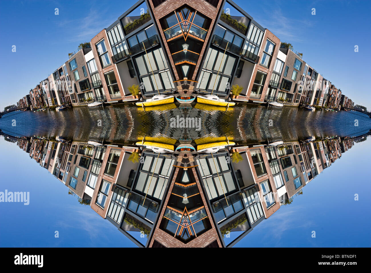 Collage di architettura moderna con esclusivo di facciate in Scheepstimmermanstraat Borneo Isola Amsterdam Foto Stock