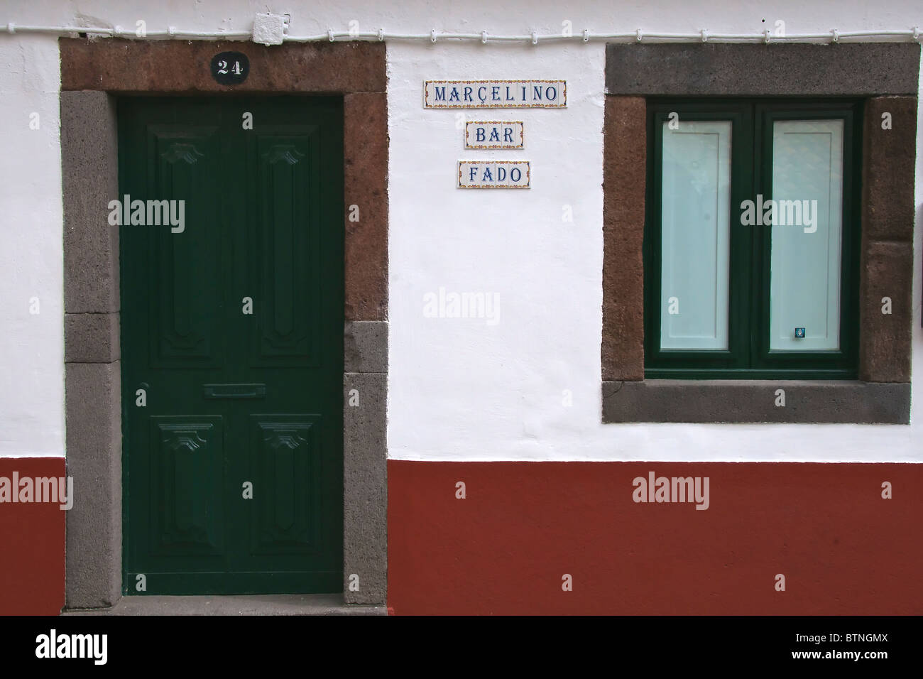 Facciata della casa Funchal Città Vecchia Madeira Portogallo Foto Stock