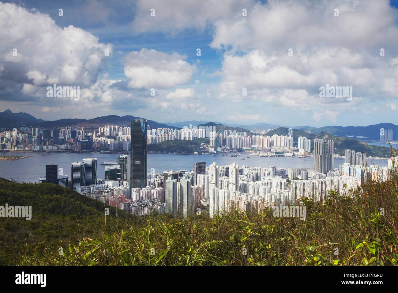 Vista su Quarry Bay, Hong Kong, Cina Foto Stock