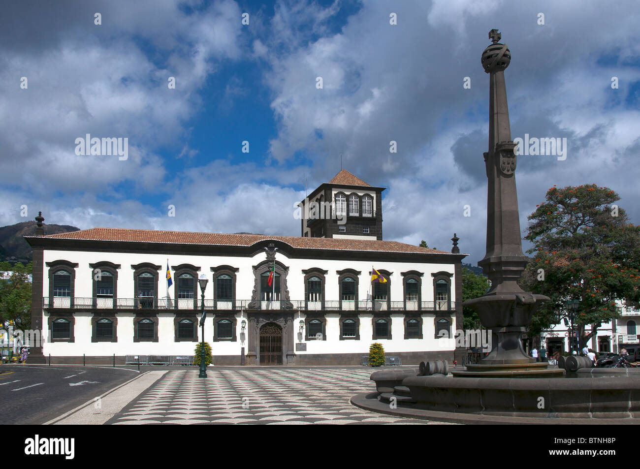 Town Hall Praco do Municipio Piazza Principale Funchal Madeira Portogallo Foto Stock