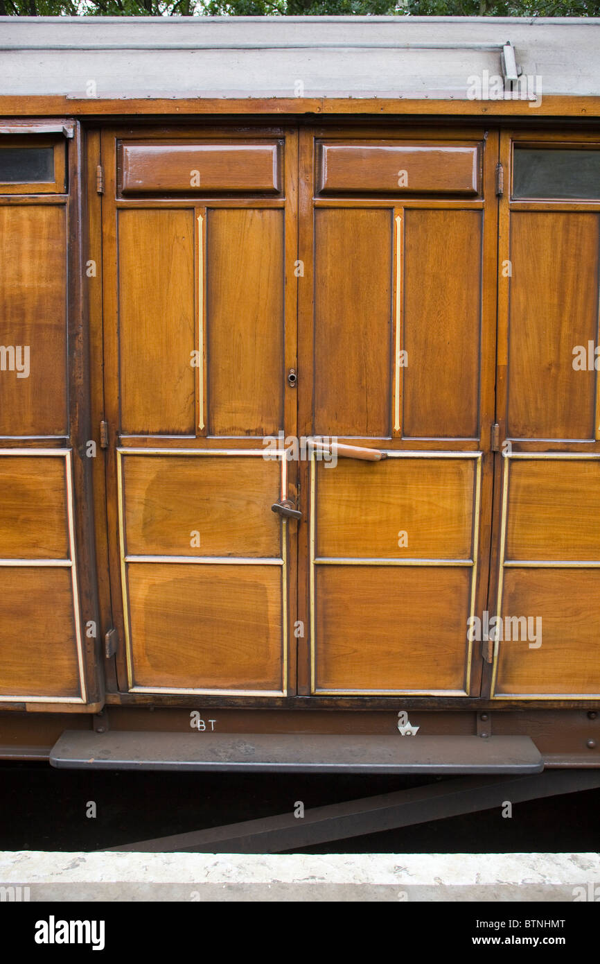 Treno in legno Porte Carrello a Pickering Stazione ferroviaria North Yorkshire Moors England Regno Unito Foto Stock