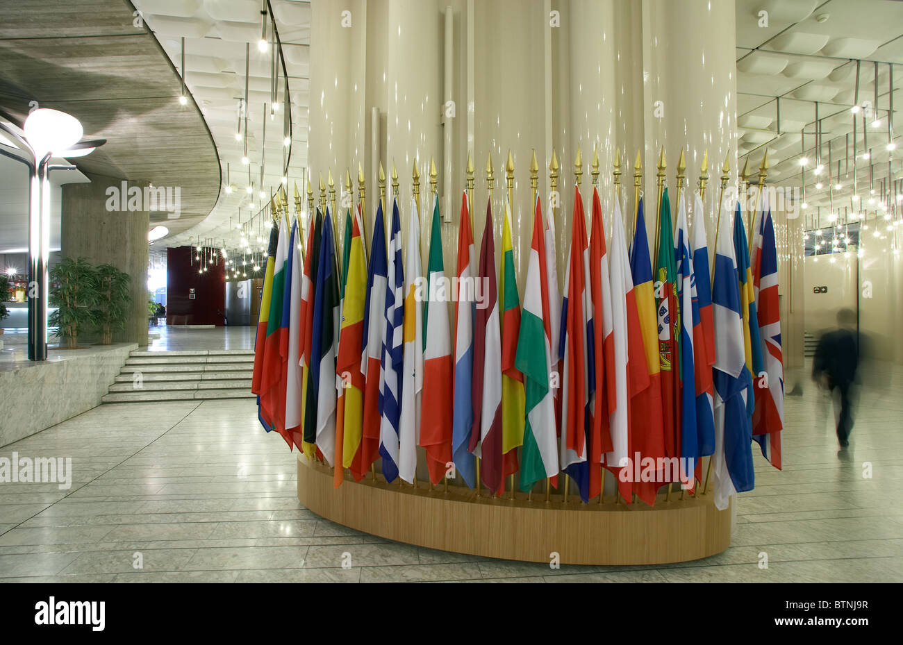 Vista interna del foyer, Strasburgo, Francia Foto Stock