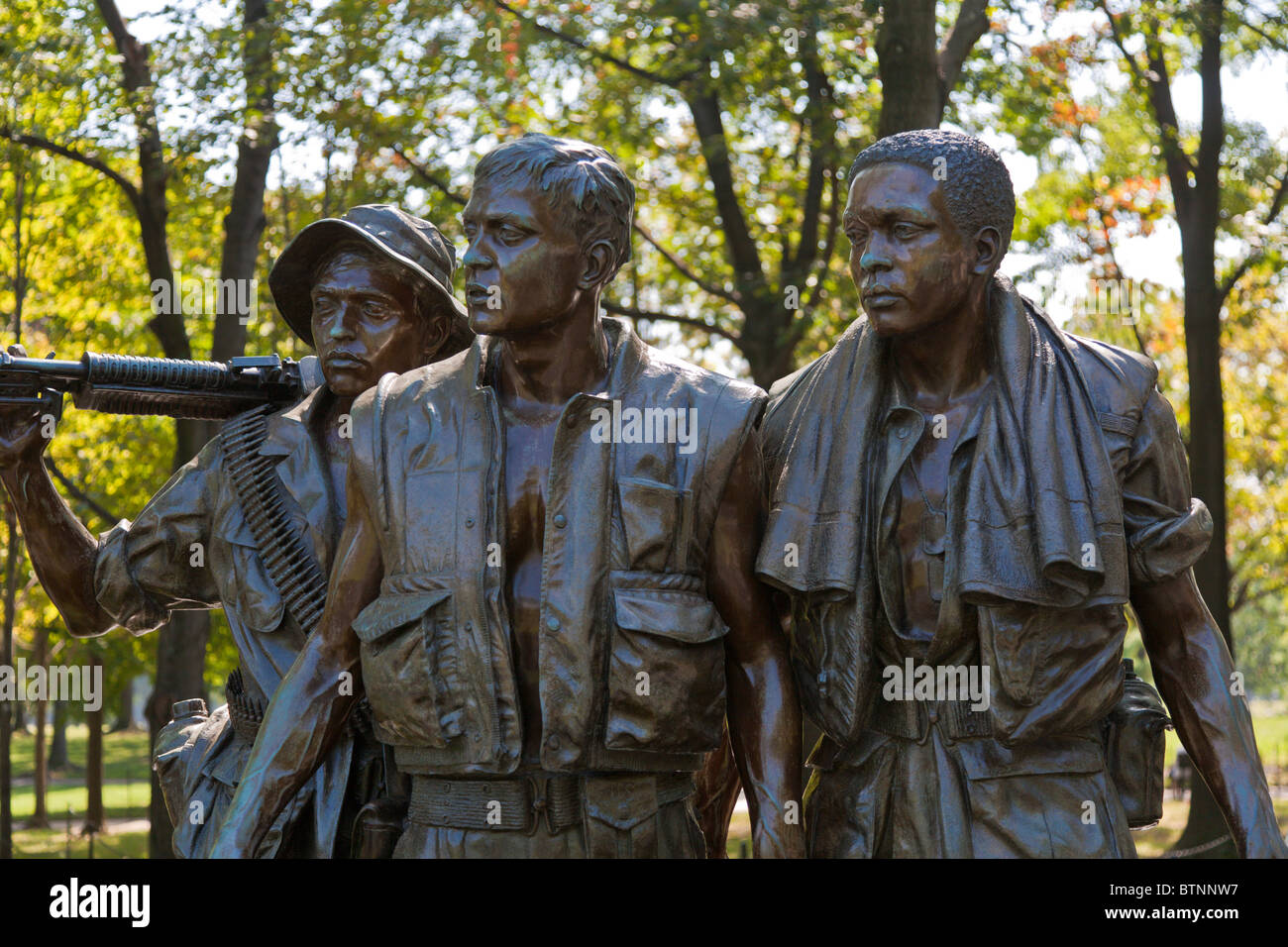 Washington DC - Settembre 2009 - tre soldati statua presso il Memoriale dei Veterani del Vietnam a Washington DC Foto Stock