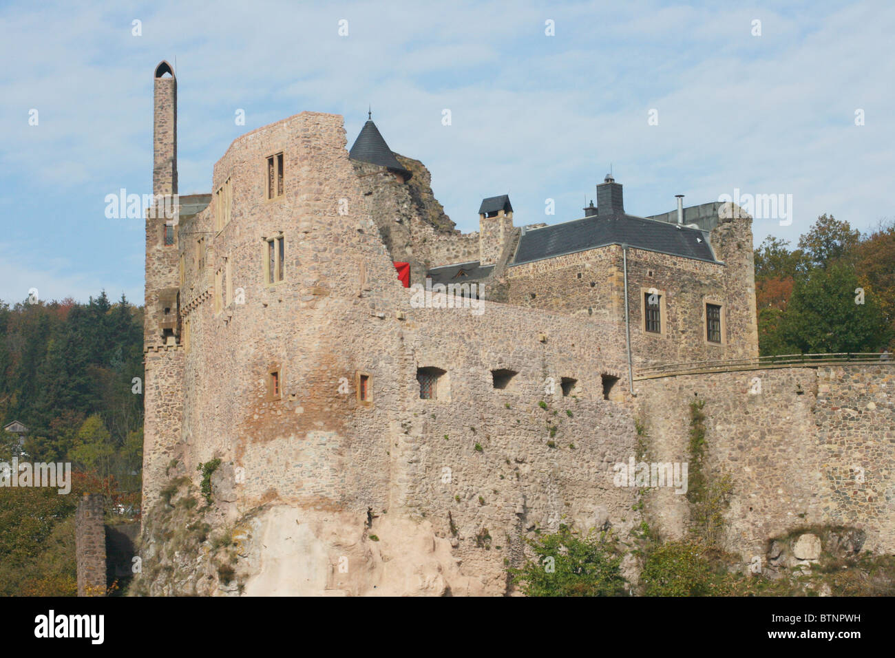 Le rovine del castello di Idar Oberstein,Germania Foto Stock