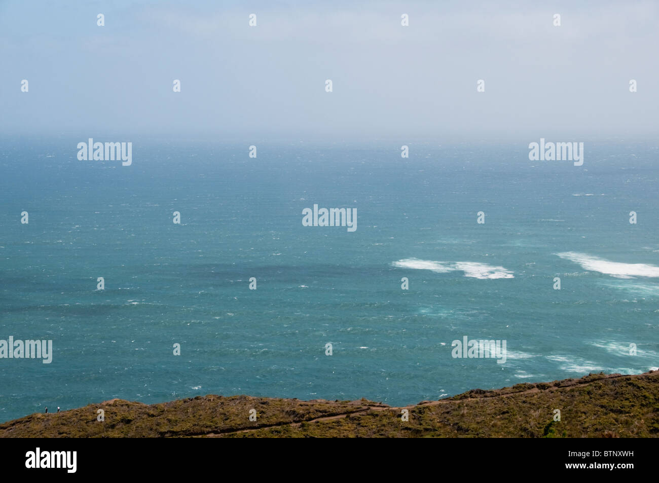 Cape Reinga ,Faro,Cape Maria Van Dieman, spiriti Bay,Te Werahi Beach Motuopao isola, Isola del nord,Nuova Zelanda Foto Stock