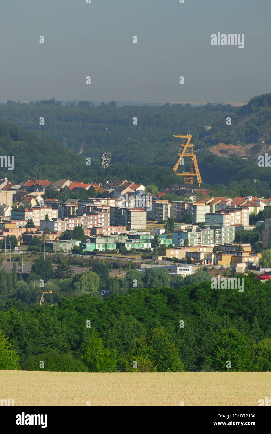 Freyming Merlebach città è stata la capitale francese della industria carboniera durante il ventesimo secolo, della Mosella, regione Lorena, in Francia, in Europa Foto Stock