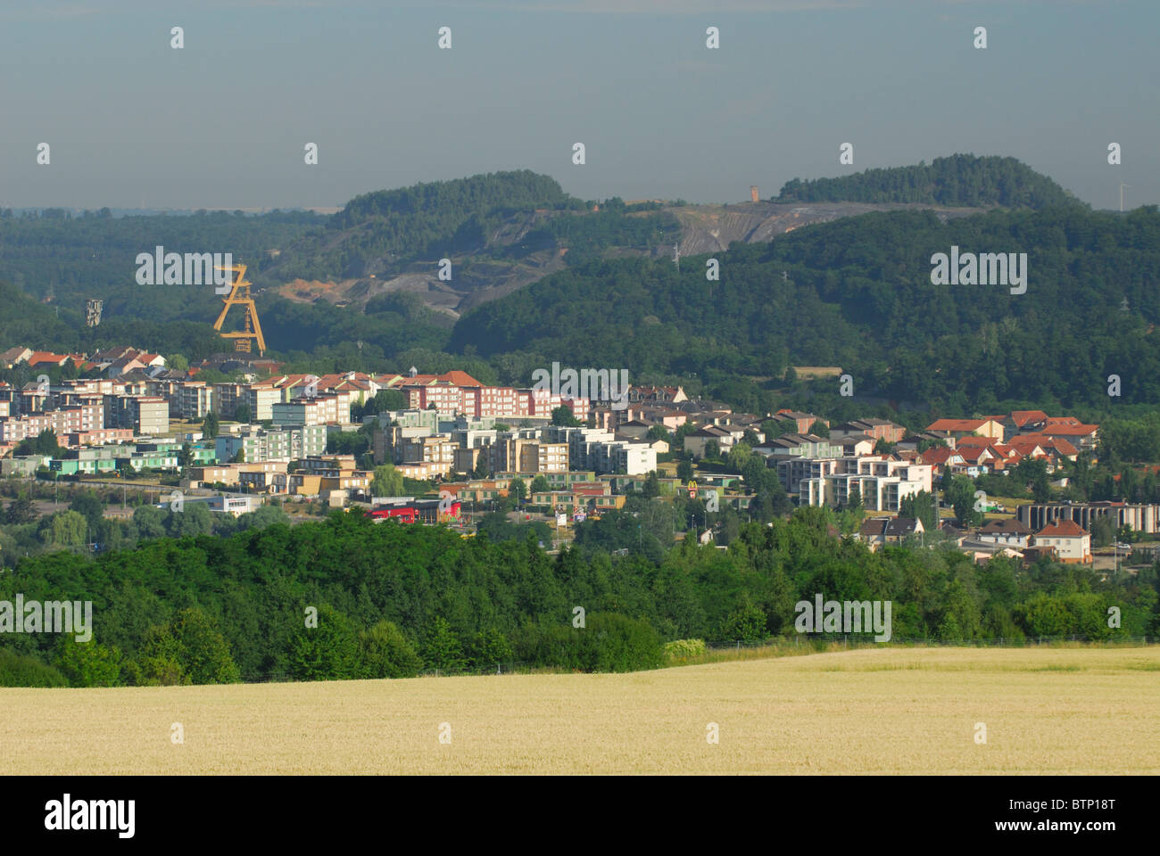 Freyming Merlebach città è stata la capitale francese della industria carboniera durante il ventesimo secolo, della Mosella, regione Lorena, in Francia, in Europa Foto Stock
