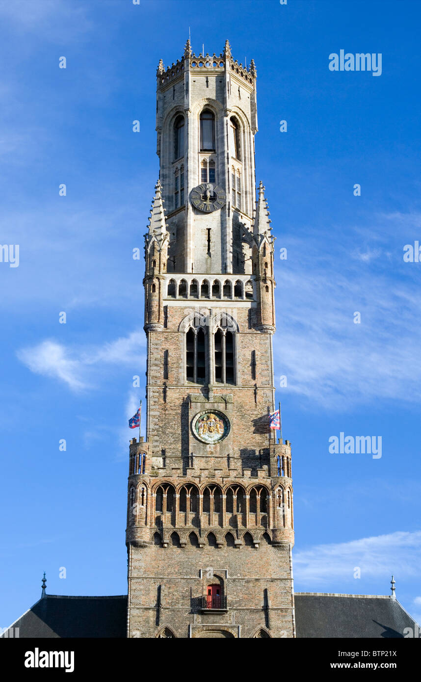 Il Belfry, Grand Placer, Bruges, Belgio, Europa Foto Stock