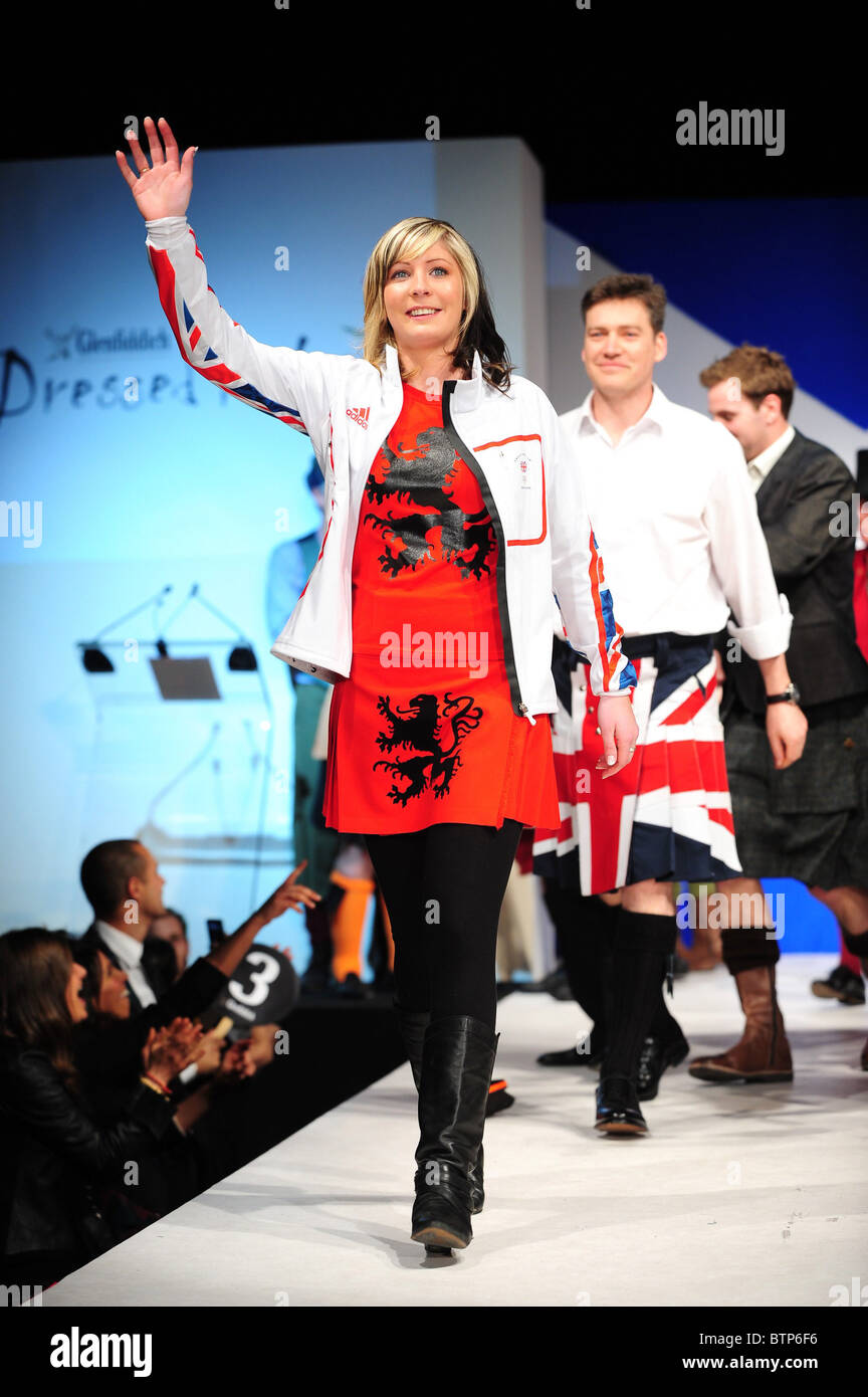 Vestito di Kilt Scottish Fashion Show beneficio per gli amici della Scozia organizzazione Foto Stock