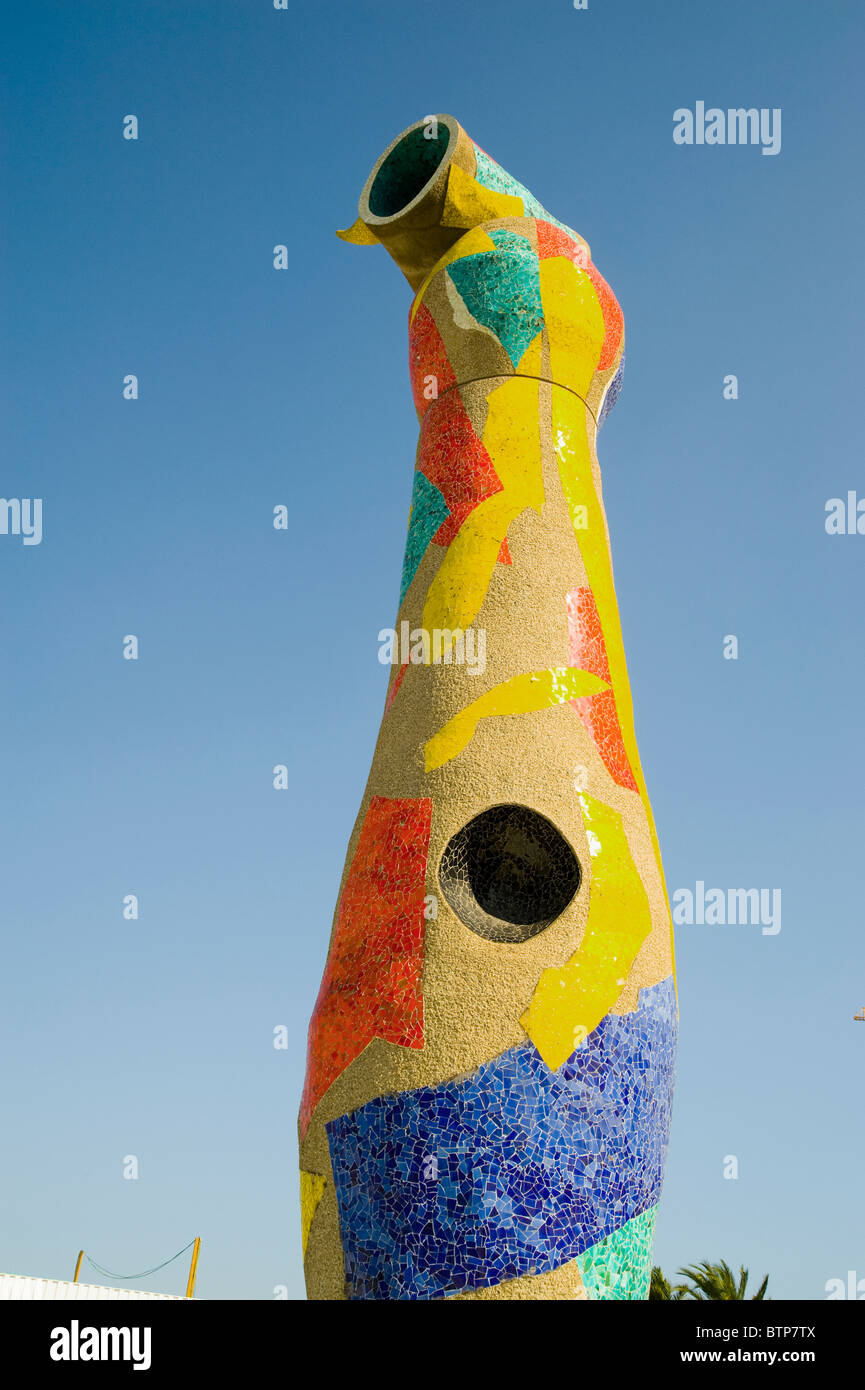 Donna e Uccello scultura di Joan Miro, Barcellona, Spagna Foto Stock