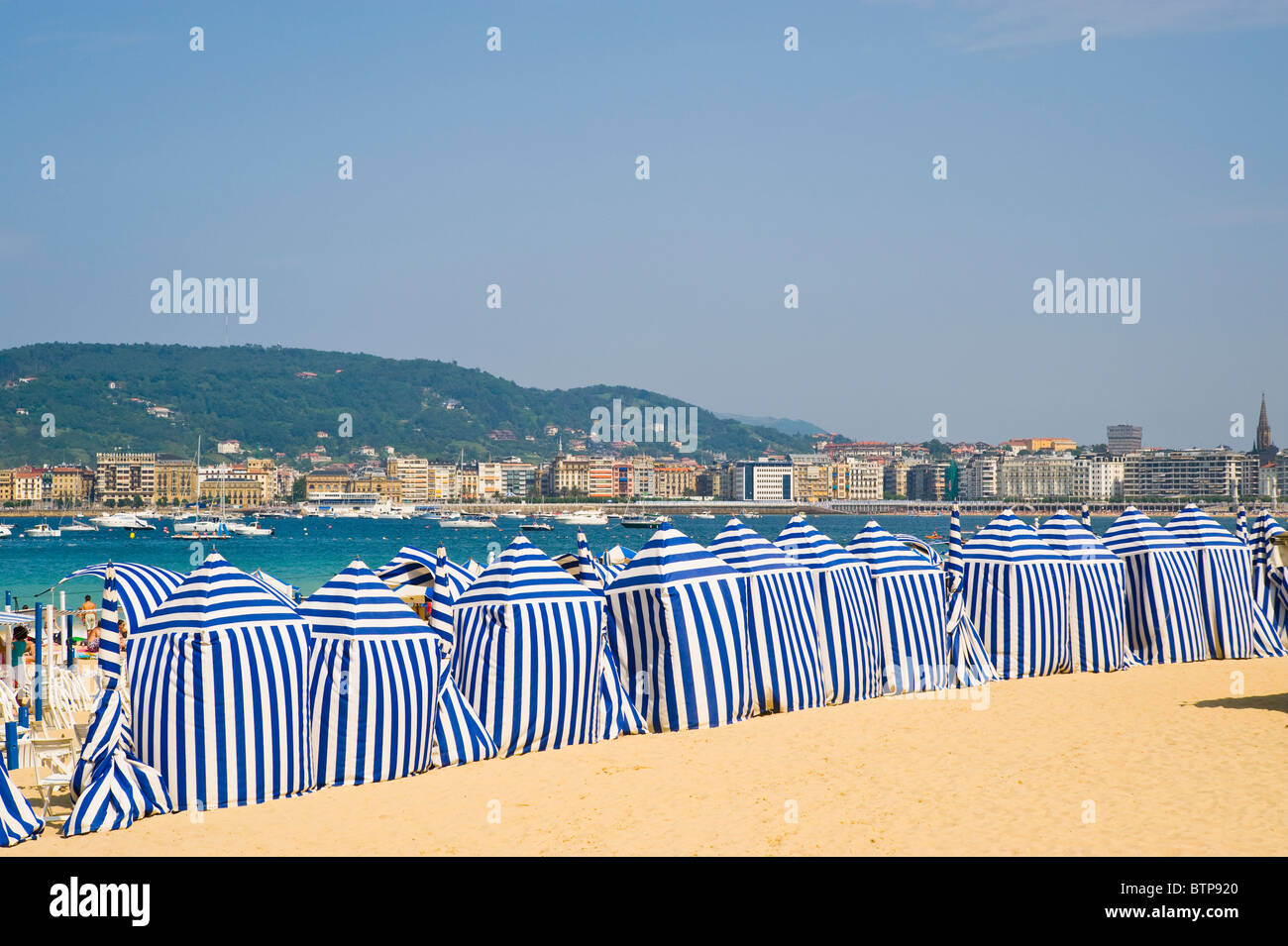 Spiaggia di Ondarreta, San Sebastian, Paesi Baschi Foto Stock