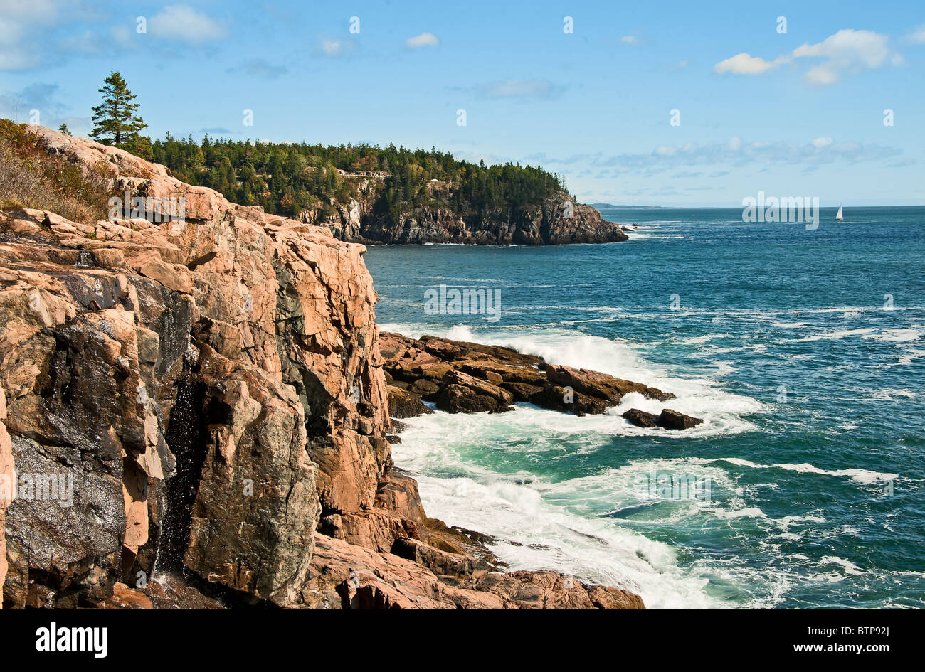 Il paesaggio costiero, Ocean Drive, Acadia NP, Maine, Stati Uniti d'America Foto Stock