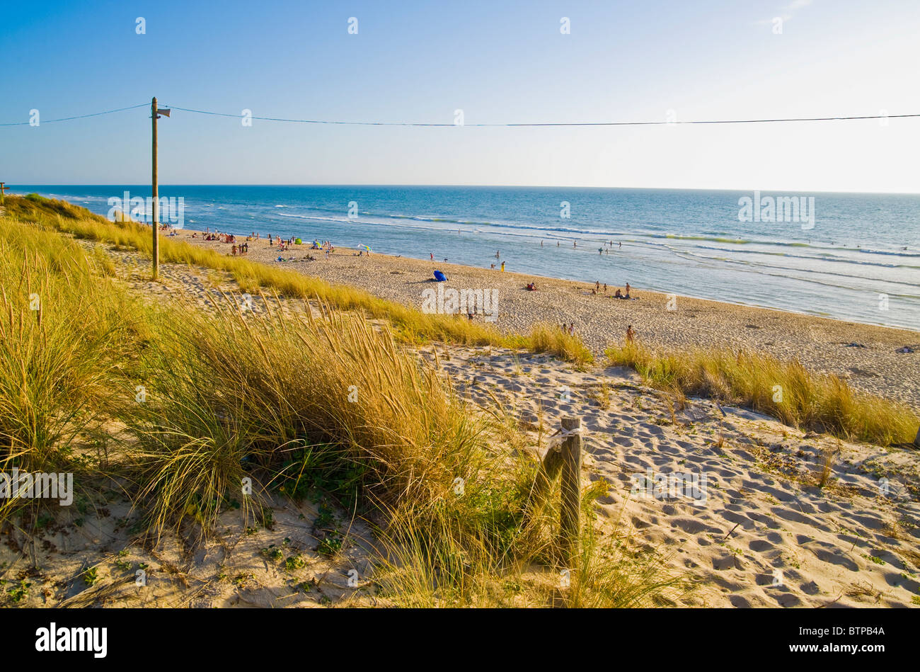 Le Porge-Ocean Beach, Cote d'Argent, Francia Foto Stock