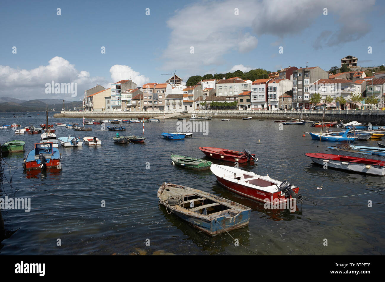 Spagna Galizia, Rias Baixas, villagarcia, barche a Porto Foto Stock