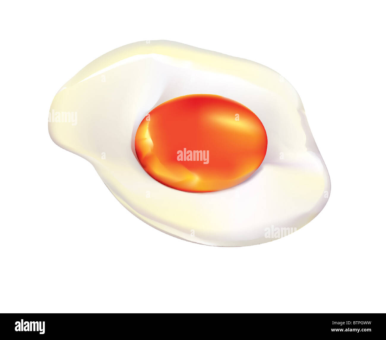 Raw-uovo su sfondo bianco Foto Stock