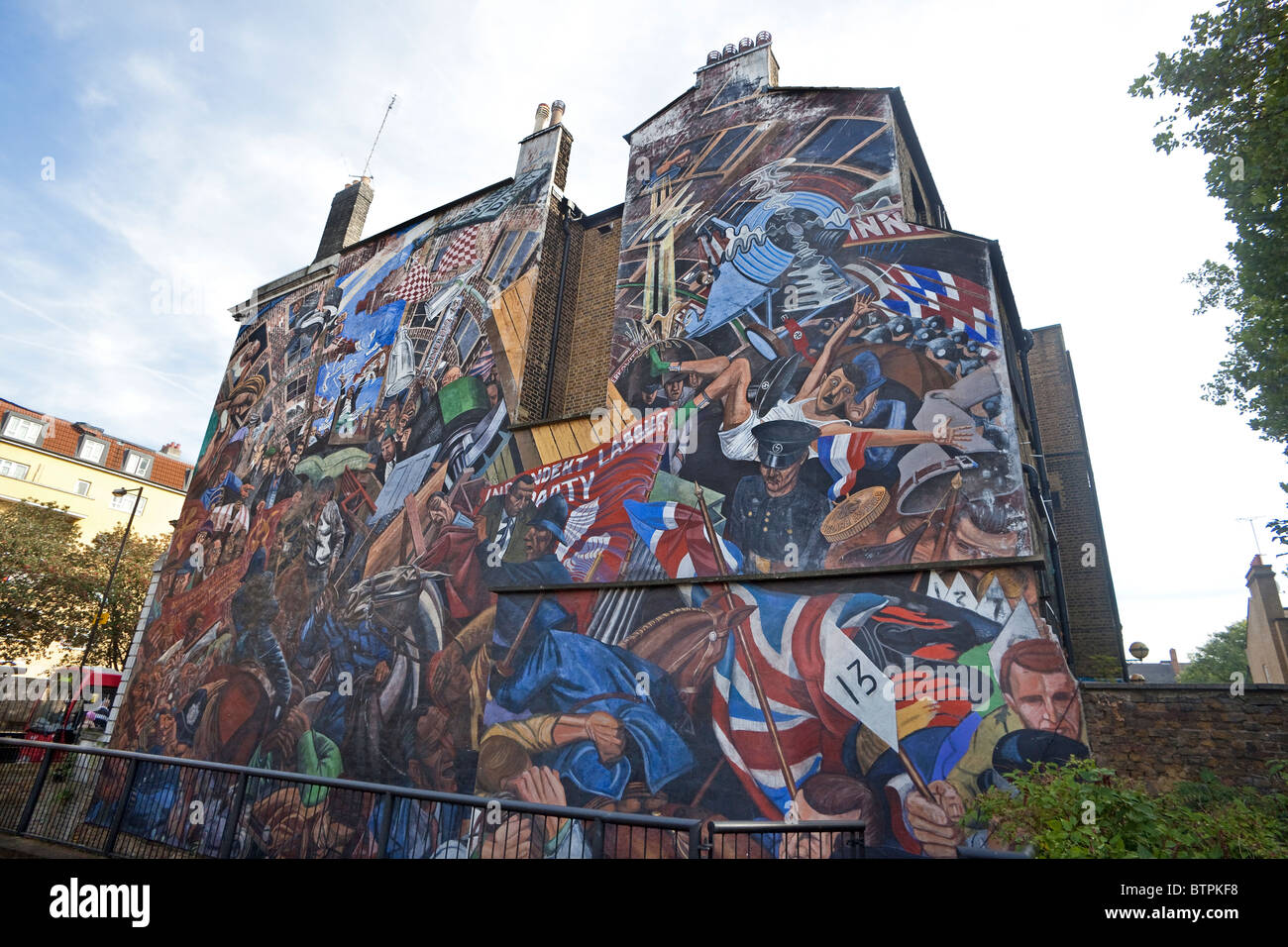 Londra,Shadwell la battaglia di Cable Street murale di Ottobre 2010 Foto Stock