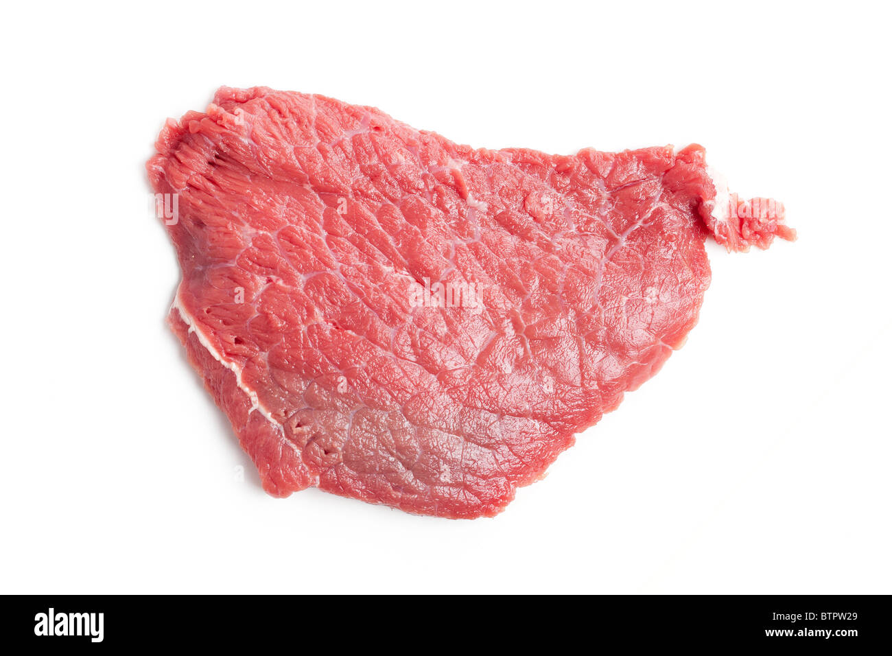 Materie bistecca su sfondo bianco Foto Stock