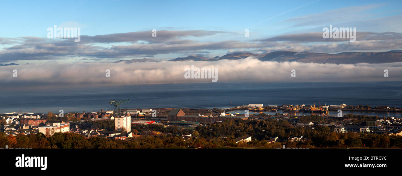 Greenock e il fiume Clyde Foto Stock