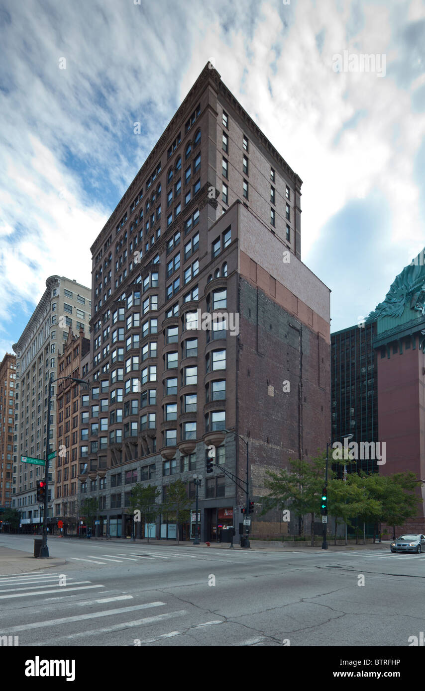 Edificio di Manhattan, 431 South Dearborn Street, Chicago, Illinois, Stati Uniti d'America Foto Stock