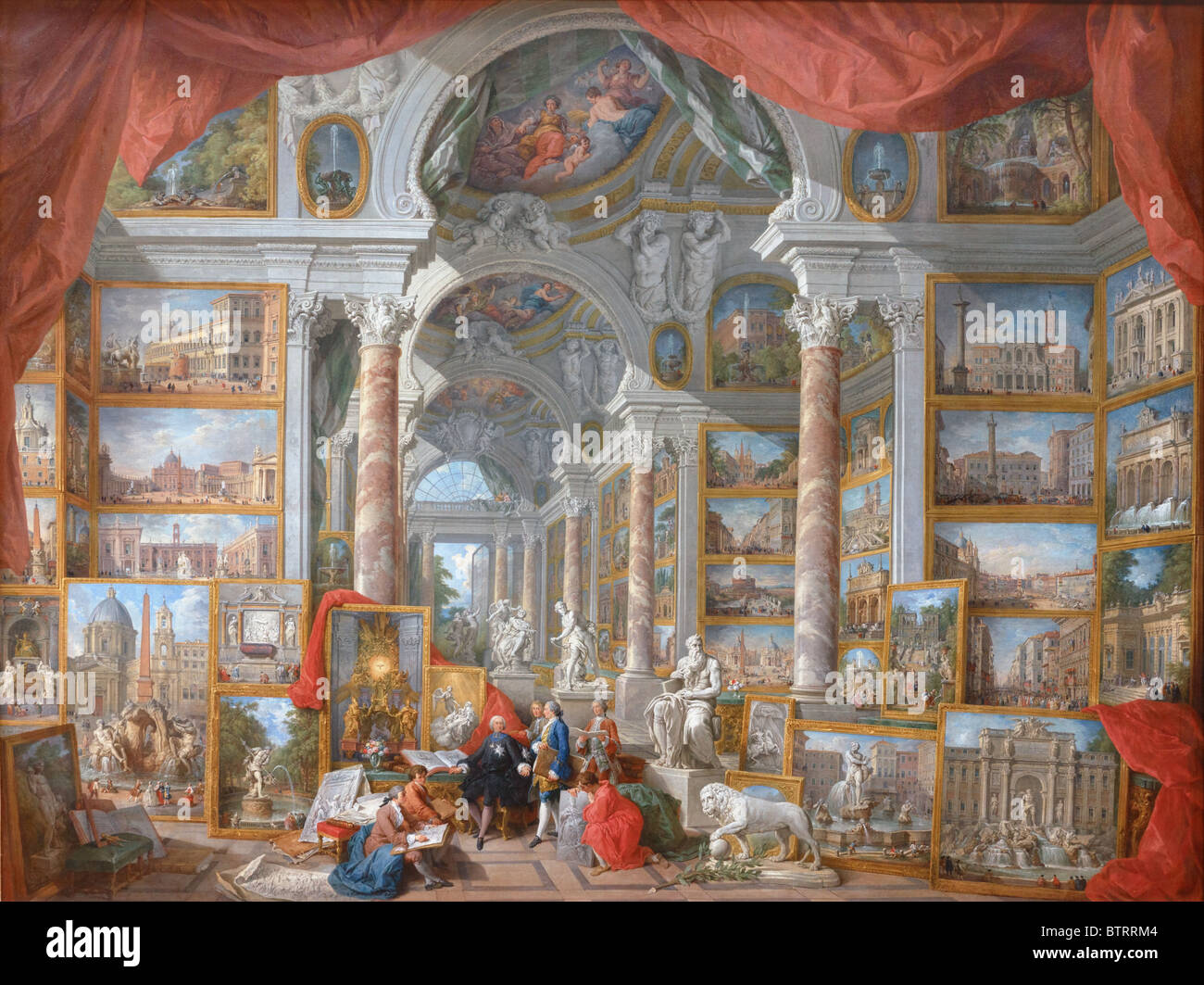Galleria di immagini con vedute di Roma moderna da Giovanni Paolo PANNINI, c. 1759, Museo del Louvre Parigi Foto Stock
