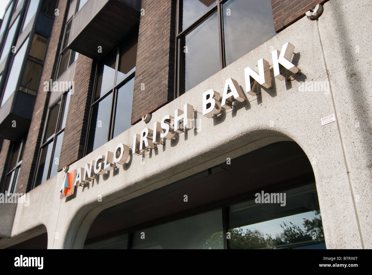 Anglo Irish Bank nel cuore dell'Irlandese crisi finanziaria. Dublino, Irlanda. Foto Stock