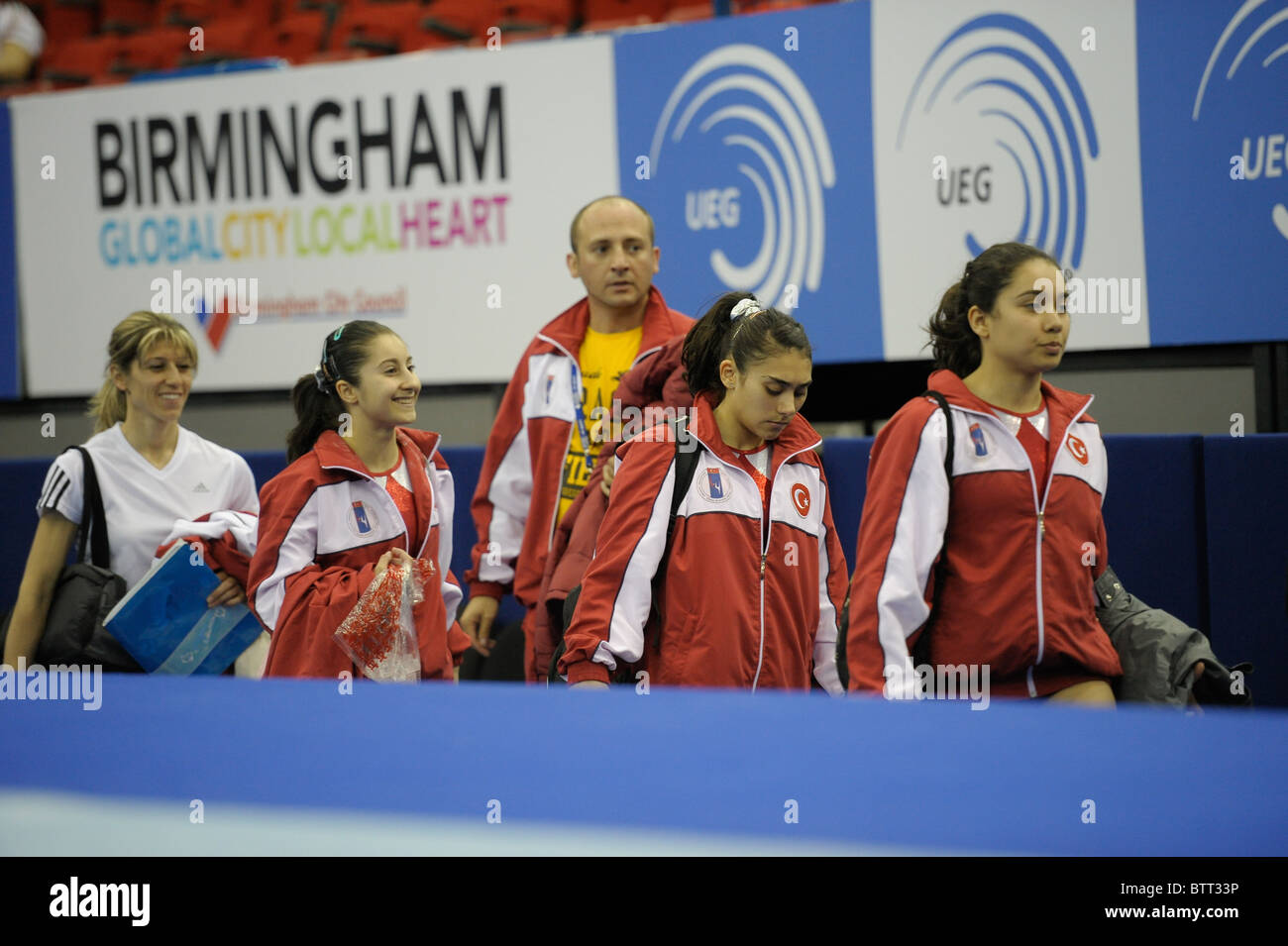 Campionati Europei Birmingham 2010.Senior Womens podio Training.team turco. Foto di Alan Edwards Foto Stock