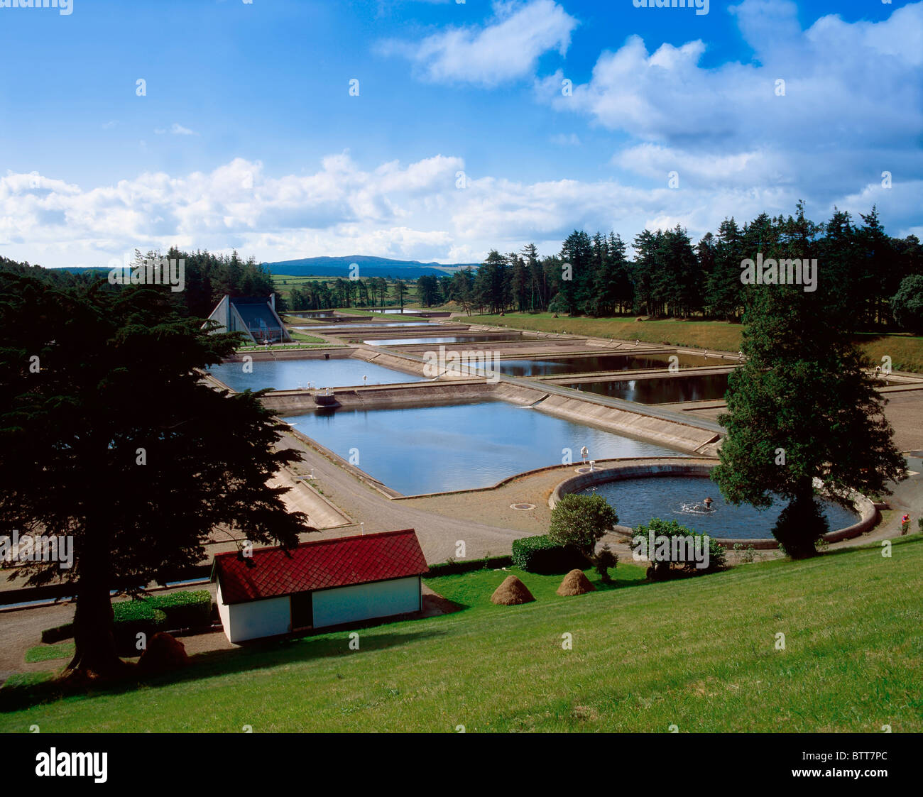 Acqua fresca letti di filtrazione, Vartry serbatoio, Co Wicklow, Irlanda Foto Stock
