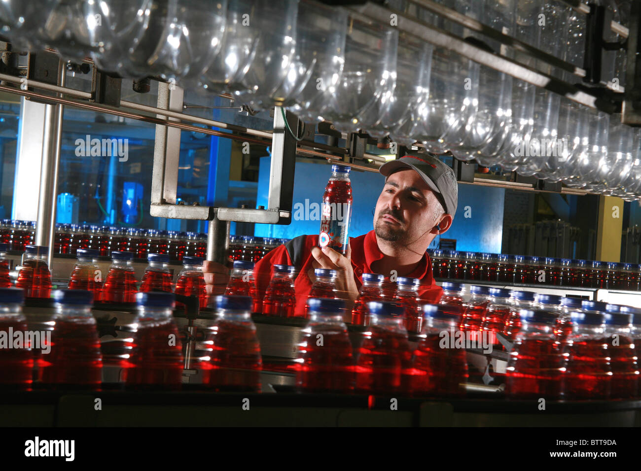 impianto di imbottigliamento Foto Stock