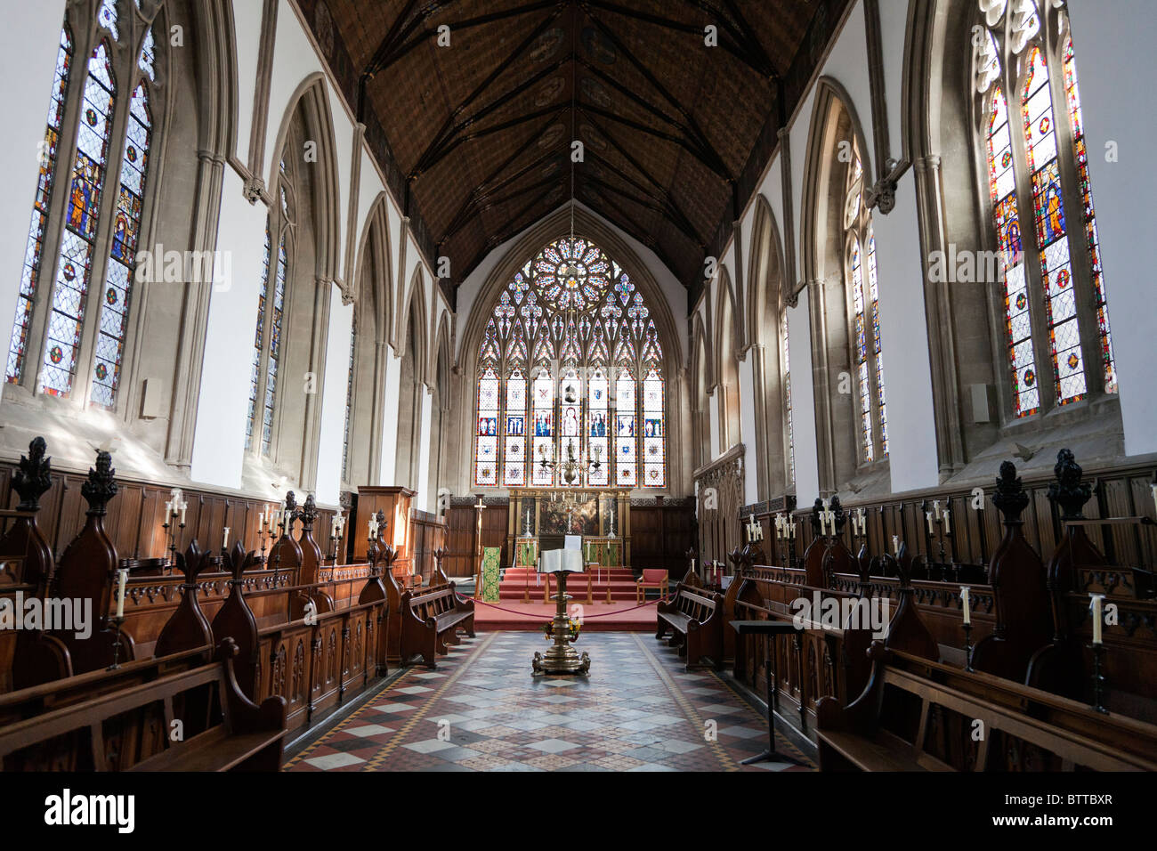 Interno della Cappella, Merton College di Oxford 2 Foto Stock