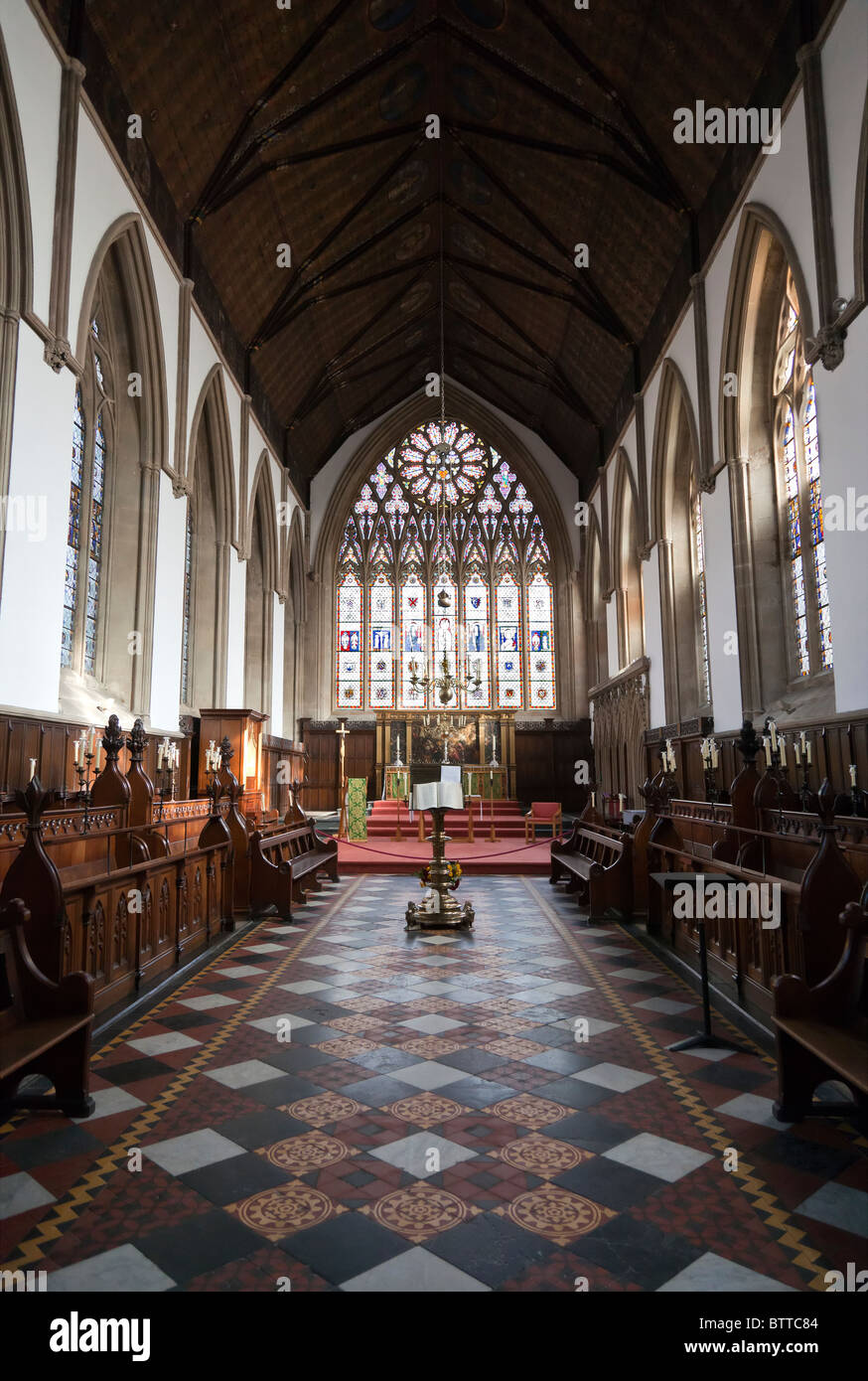 Interno della Cappella, Merton College di Oxford 4 Foto Stock