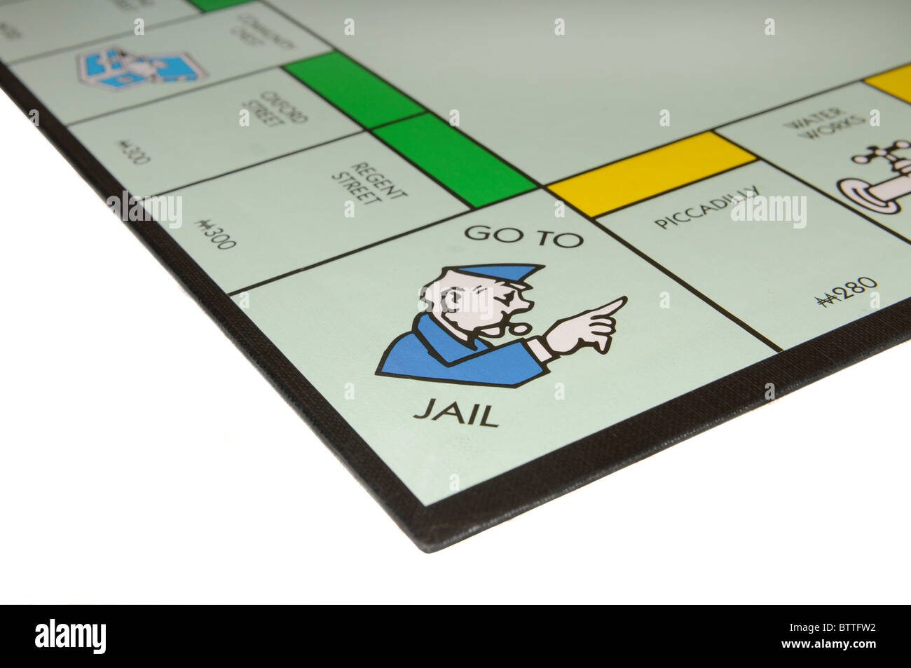 Scheda di monopolio per andare in prigione Foto Stock