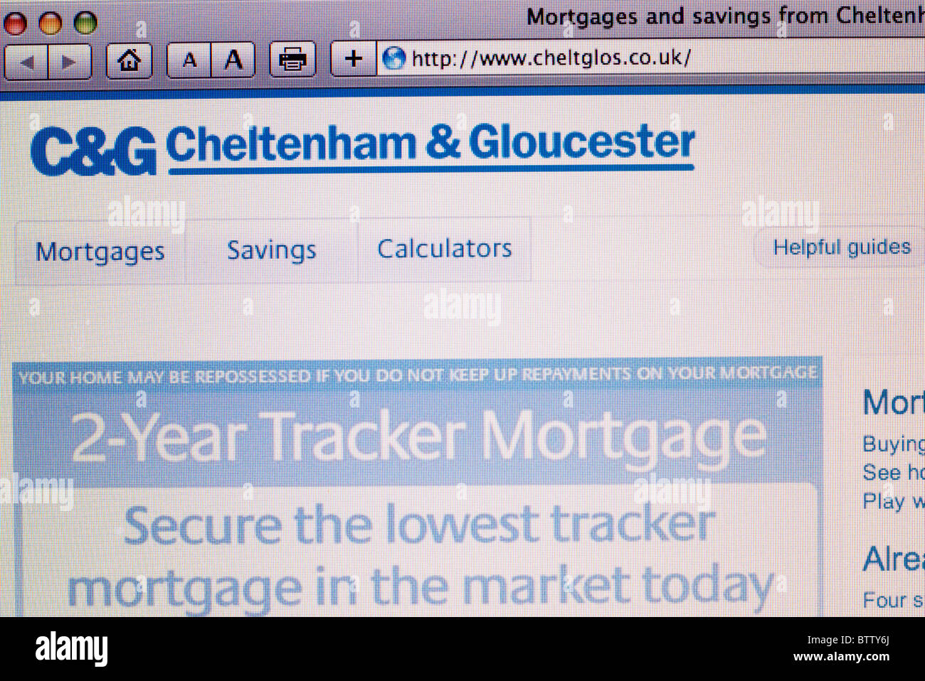 Screenshot di Cheltenham & Gloucester internet banking website Foto Stock